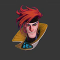 3D Styled Cartoon Character With Red Hair Black Headband And Yellow Coat