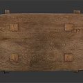 Rustic Wooden Stool With Square Seat Four Legs And Natural Wood Texture