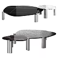 Modern Coffee Table With Marble Top And Stainless Steel Legs In Contemporary Design