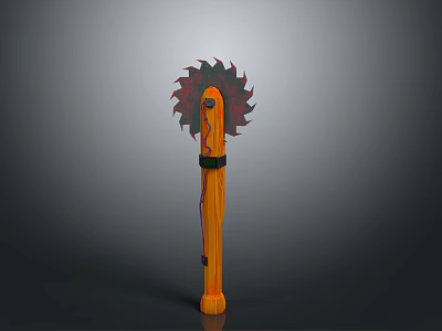 chainsaw axe chainsaw wooden handle melee weapon weapon modified weapon 3d model