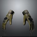 Military Green Protective Gloves With Reinforced Palms And Wrist Straps