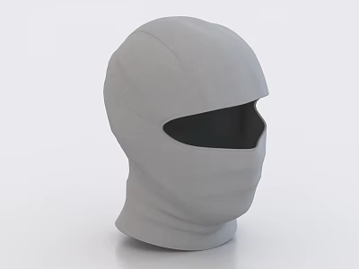 Gray Balaclava with Black Eye Opening Soft Cotton Fabric Design 3d model