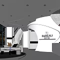 DEBEAU Beauty Hair Salon Modern Interior With Curved Design Reception Counter And Stylish Lighting