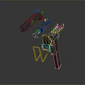 Weapon Pistol Disassembled Metal Components Displaying Frame Magazine And Barrel Parts