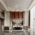 Luxurious Duplex Living Room With Art Decor And Chandelier