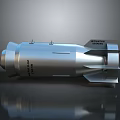 Advanced Silver Metallic Military Missile With Detailed Fins And Technical Structure