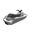 White Jet Ski With Streamlined Design Black Handlebars And Blue Window