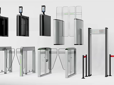 Public Facilities Various Turnstile Gates For Access Control And Security Systems 3d model