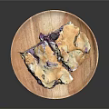 Delicious Blueberry Pastries with Flaky Golden Crust and Fresh Berries on Wooden Plate