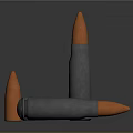 3D Rendered Bullets With Copper Tips And Metallic Casings Arranged On Dark Surface
