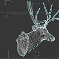 Natural Looking Decorative Deer Head Mount with Large Antlers Mounted on Wall
