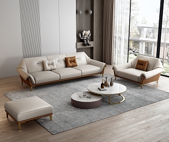 Modern Sofa Coffee Table Combination Sofa Combination 3d model