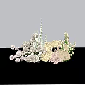 Elegant Floral Display With White And Pink Flowers On Black Table Against Blue Sky