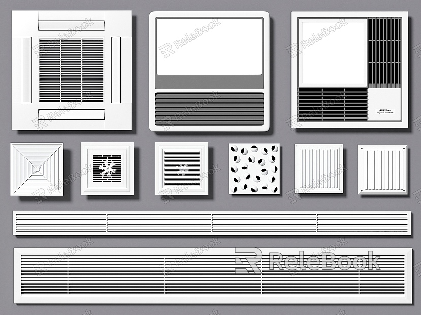 Modern air outlet air conditioner outlet outlet exhaust port exhaust fan model