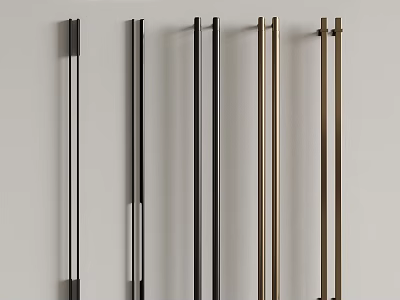 Modern Stylish Handles in Black Gold and Silver Finishes for Home Interiors 3d model