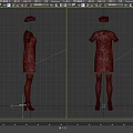 Plaid Pattern Short Sleeved Midi Dress With Black Tights Red High Heels And Hat