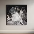 Black and White Abstract Wall Art With Flowing Gray Textures Modern Style