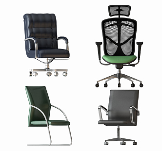 Modern office chair office chair combination 3d model