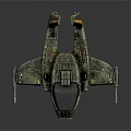 Sci Fi Spacecraft With Metallic Design Cockpit And Cosmic Exploration Wings