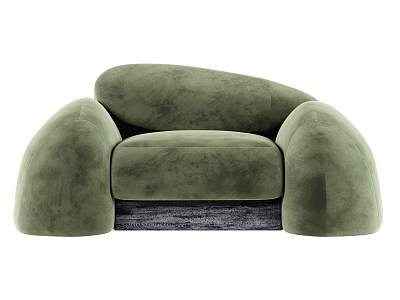 Modern Single Sofa Olive Green Sofa Light Luxury Hotel Lounge model