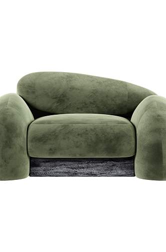 Modern Single Sofa Olive Green Sofa Light Luxury Hotel Lounge 3d model