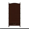 Traditional Wooden Storage Shelf with Multiple Layers Decorative Twisted Columns and Bottom Drawer