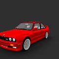 Red Classic BMW Sedan With White Rims And Sleek Exterior Design
