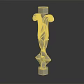 Ornate Decorative Column Design With Carved Scrolls And Intricate Geometric Details