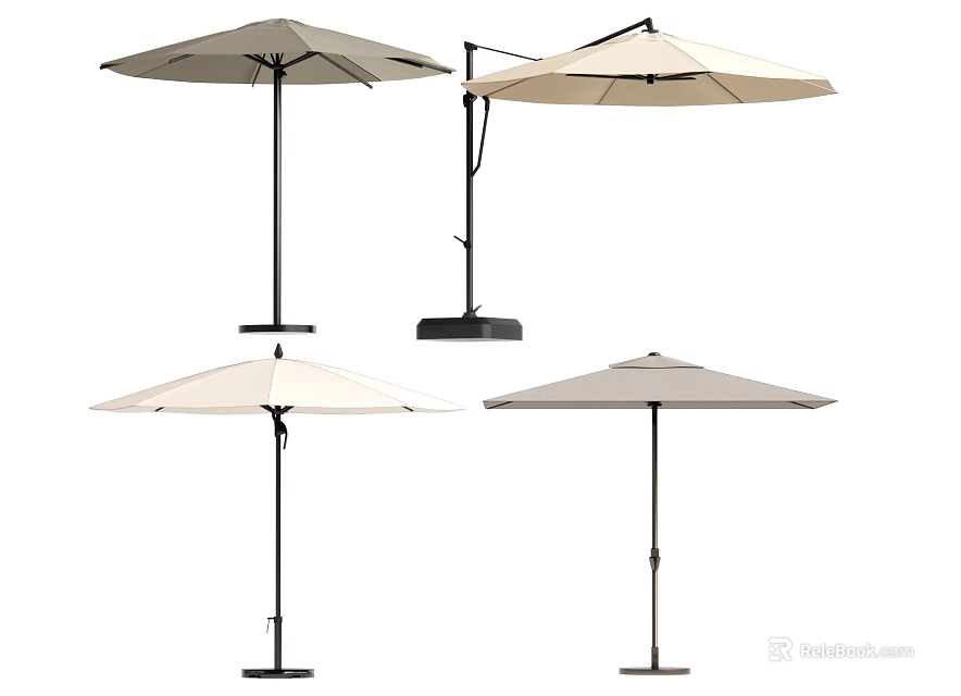 Various Styles of Patio Umbrella for Outdoor Garden Patio and Backyard Shade 3d model 