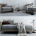 Modern chaise longue multiplayer sofa 3d model