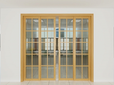 Changhong glass sliding door effect drawing 3d model