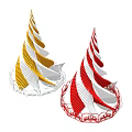 Two Decorative Spiral Arbor Designs With Yellow White And Red White Colors