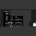Modern Exhibition Booth Interior Design With Wooden Panels Display Counters Stools And CHRONOS Signage