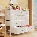 Cute White Storage Cabinet With Multiple Drawers In Kids Room Organizing Stationery And Top Storage