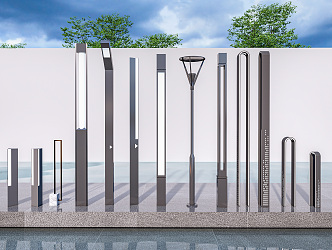 Modern street lamp landscape lamp column garden lamp lawn lamp high pole lamp outdoor lamp landscape lamp combination 3d model