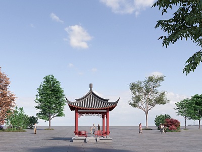 Chinese-style pavilion model