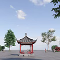 Chinese-style pavilion 3d model