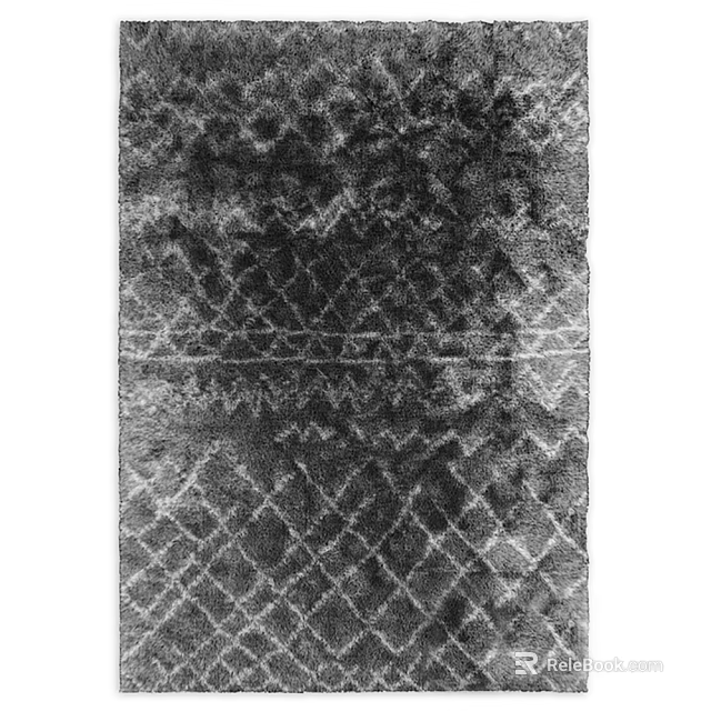 Stylish Modern Square Rug With Diamond Pattern And Textured Geometric Design 3d model