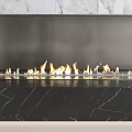 Modern TV Wall Design With Marble Panel And Floating Shelves For Living Room