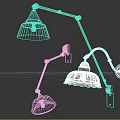 Modern Adjustable Arm Wall Lamps With Colored Shades And Metal Bases