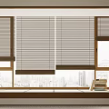 Japanese-style roller shutter bamboo curtain retro Zen 3d model