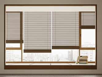 Japanese-style roller shutter bamboo curtain retro Zen 3d model