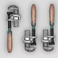 High Quality Pipe Wrenches With Wooden Handles And Metal Jaws For Hardware Tools