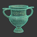 Ancient Greek Ceramic Vase With Two Handles And Floral Decorative Patterns
