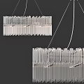 Modern Contemporary Chandelier Design With Vertical Glass Crystal Bars And Elegant Hanging Structure