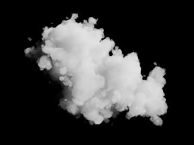 White Fluffy Cloud Formation With Soft Textured Appearance Against Black Background 3d model