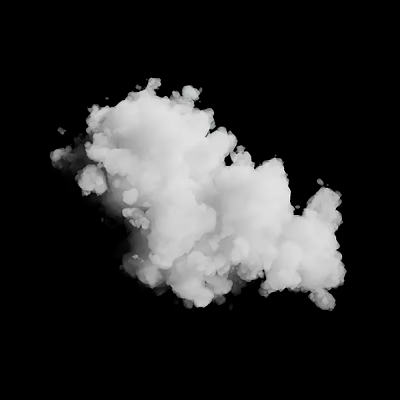 White Fluffy Cloud Formation With Soft Textured Appearance Against Black Background 3d model