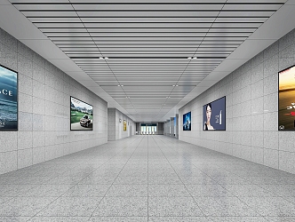 Station exit hall 3d model