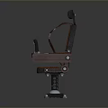Red Leather Single Chair With Headrest Armrest And Rolling Casters Design 3d model