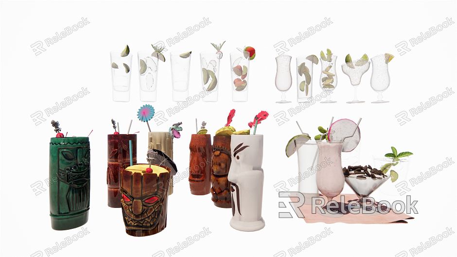 Modern Beverage Drink Drink Fruit Drink Lemon Dragon Fruit Drink Drink Ice-cream Cup model